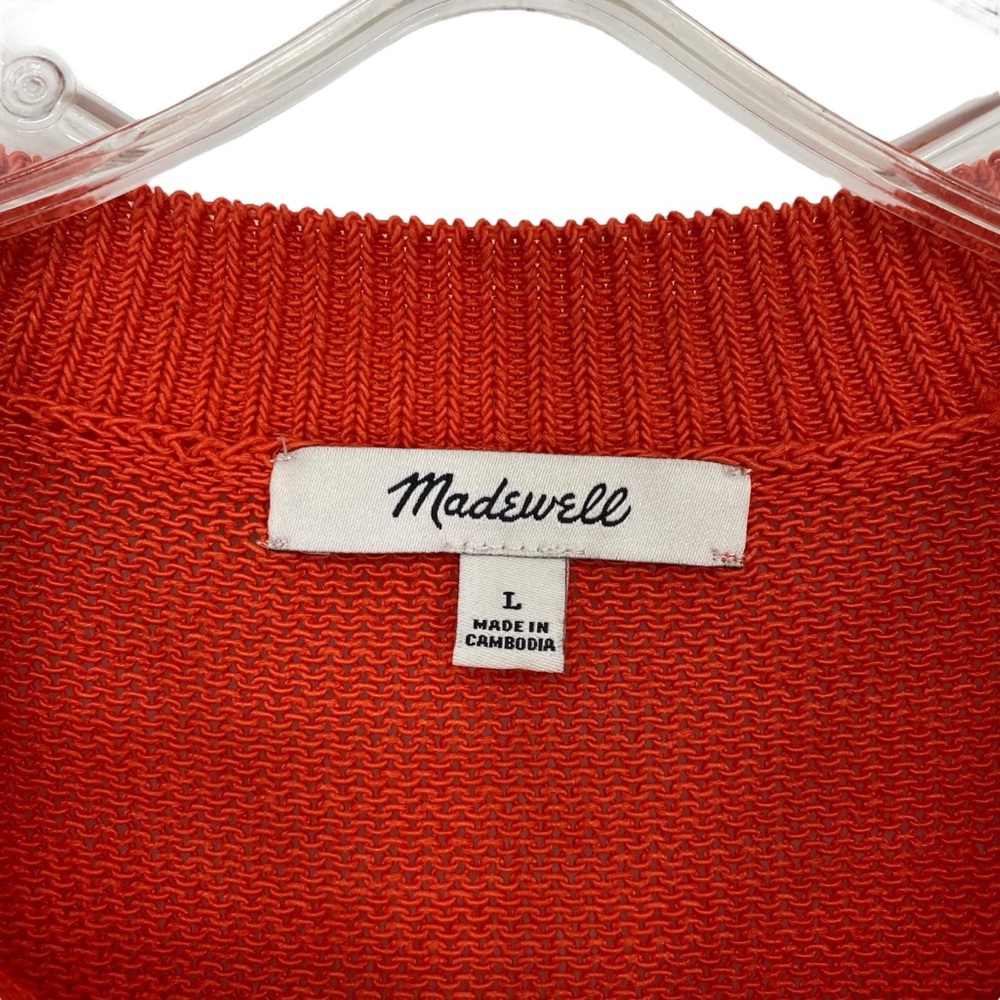 Madewell Loose Knit Crewneck Sweater in Coastal Orange - Picture 5 of 7